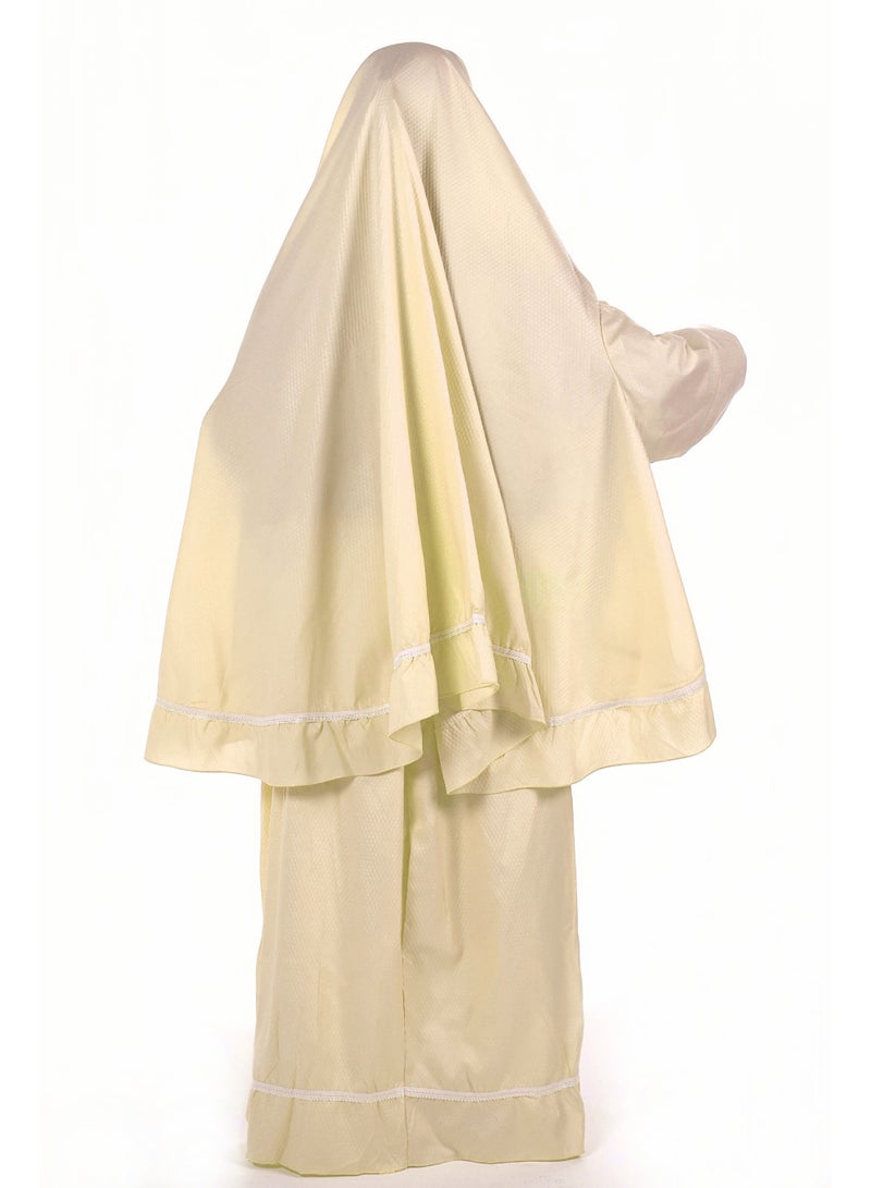 AL BENT AL SHARQIEH Two pieces islamic prayer robe dress set with sleeve - Image 3